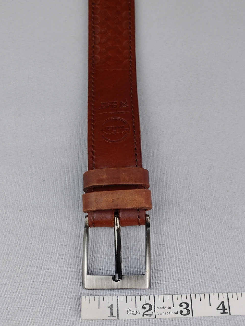 Falco Brown Tooled Leather Men's Belt .